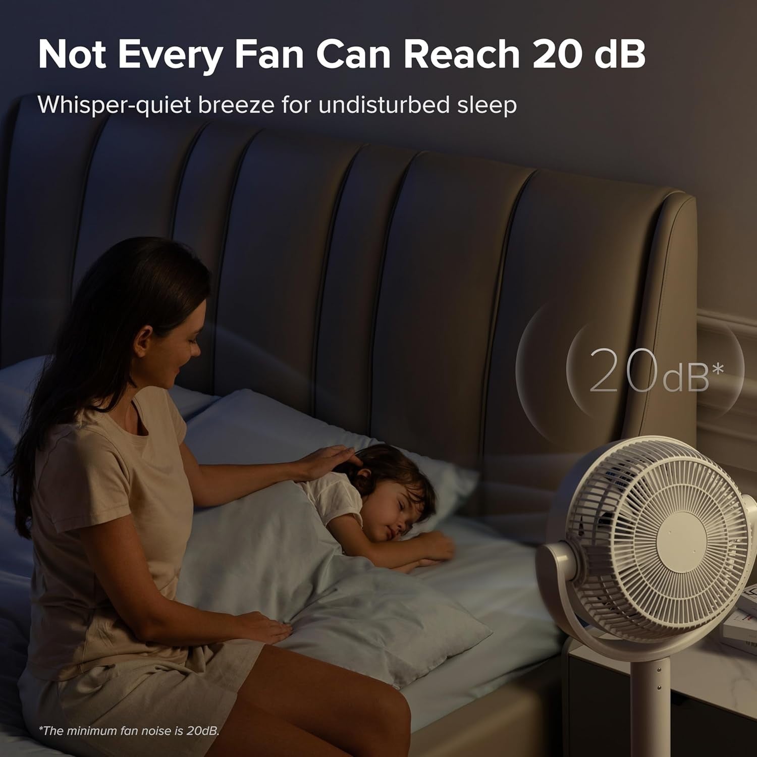 9-Speed Quiet Floor Fan – Adjustable Height DC Motor Air Circulator w/ Remote