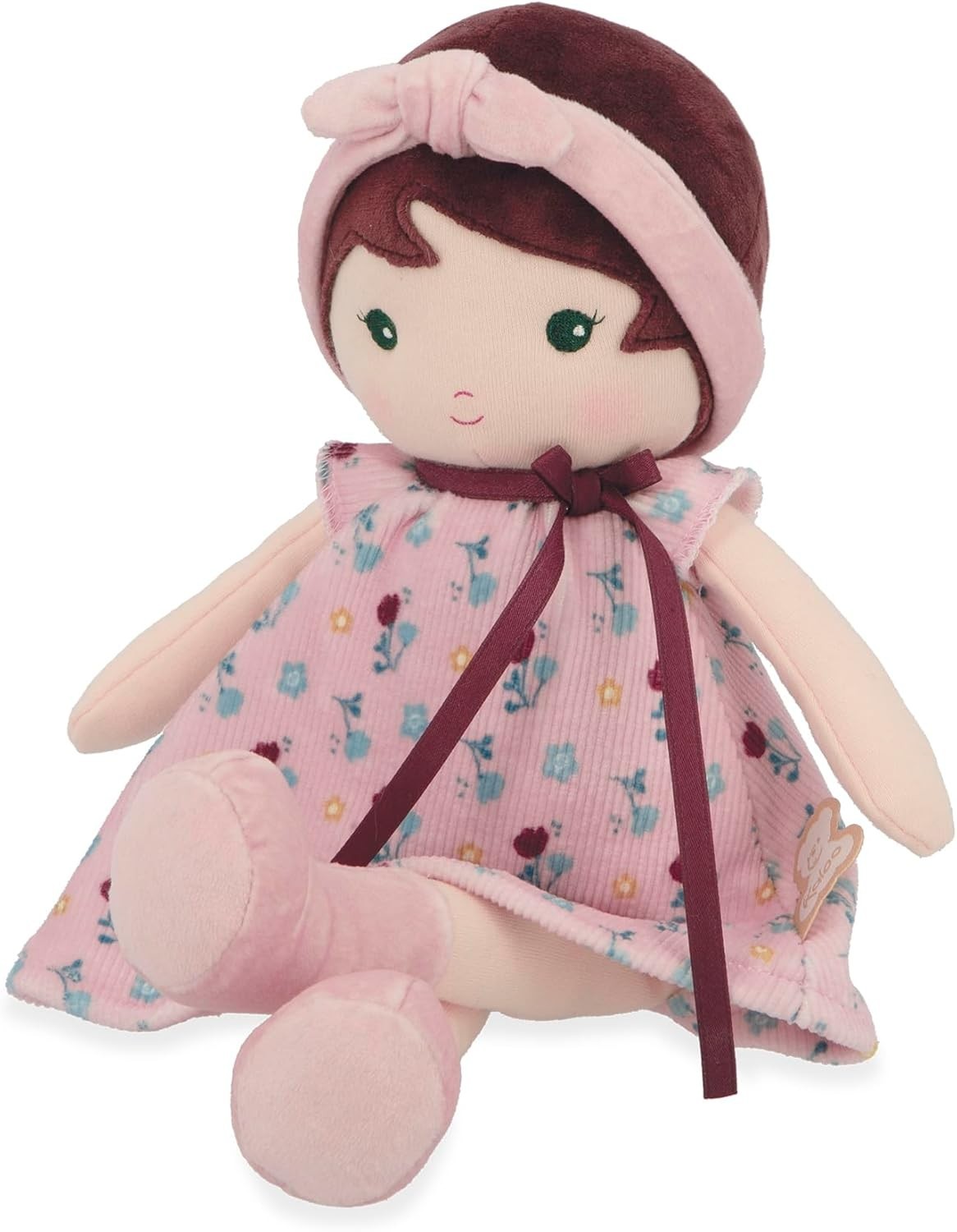 32cm Soft Fabric Rag Doll Corduroy Dress Personalised Ribbon Baby Gift