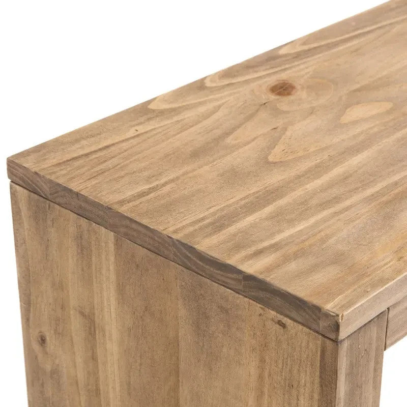 Solid Pine Wooden Dining Bench Seat 2 Seater Rustic Hallway Entryway