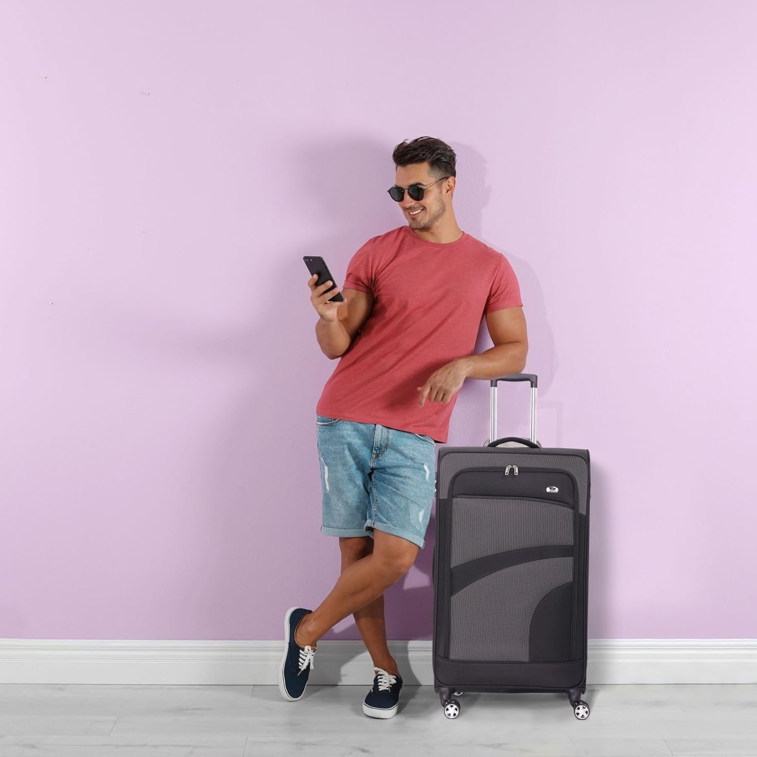 30'' Large Check In Suitcase Lightweight 8 Wheel Eco Hold Luggage TSA Lock