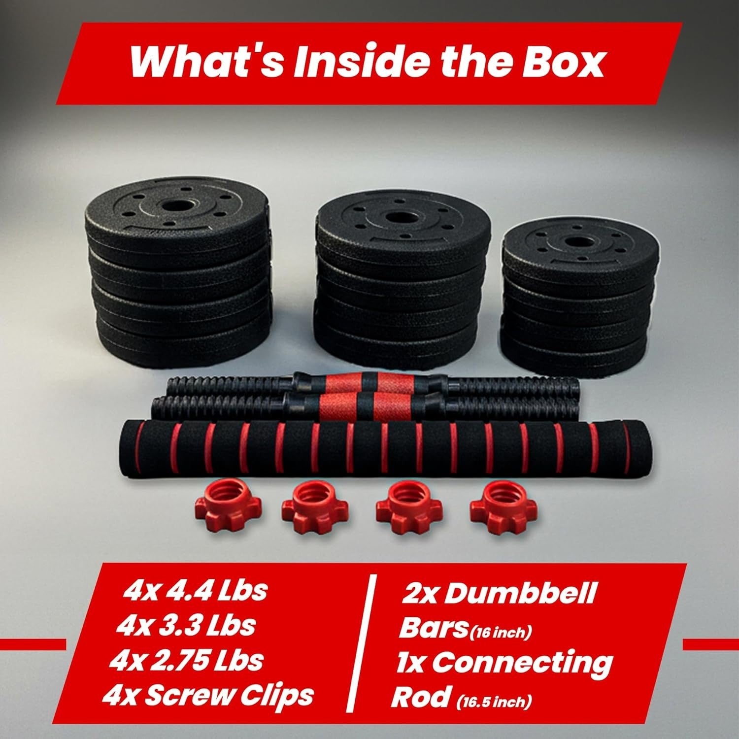 40kg Adjustable Dumbbell Barbell Set Non Slip Compact Home Gym Weights