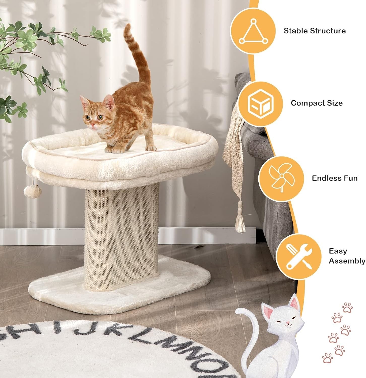 Cat Tree for Kittens Plush Perch Scratching Post Indoor Cat Bed Tower