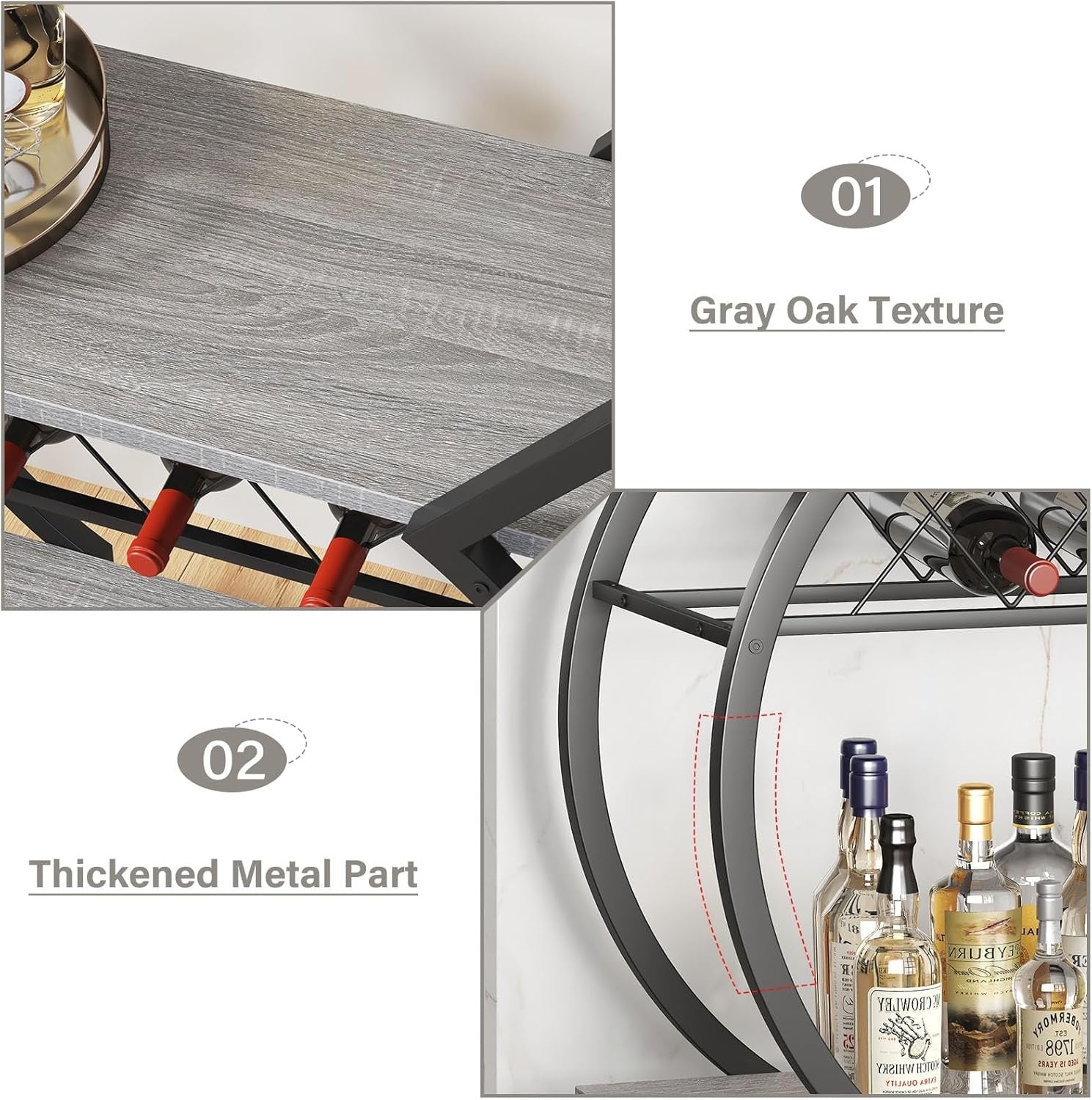 Industrial Drinks Trolley Bar Cart on Wheels Wine Rack Coffee Serving