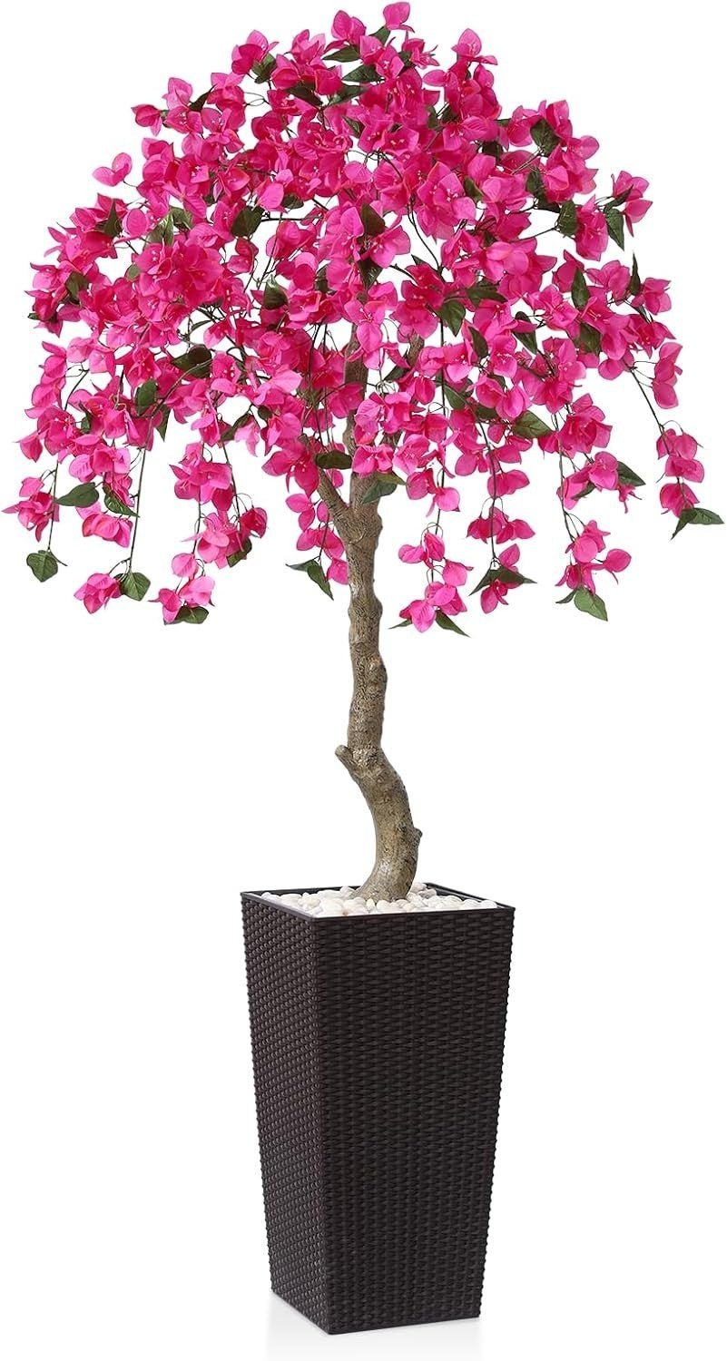 180cm Artificial Bougainvillea Tree in Brown Pot Pink UV Resistant Faux Plant