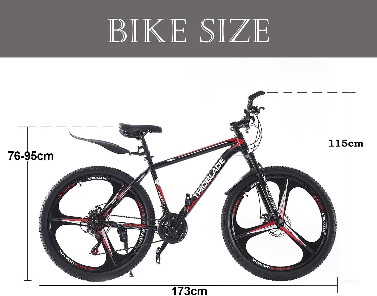 27.5" Mountain Bike 21-Speed Hardtail Dual Shock Mens Womens Off Road