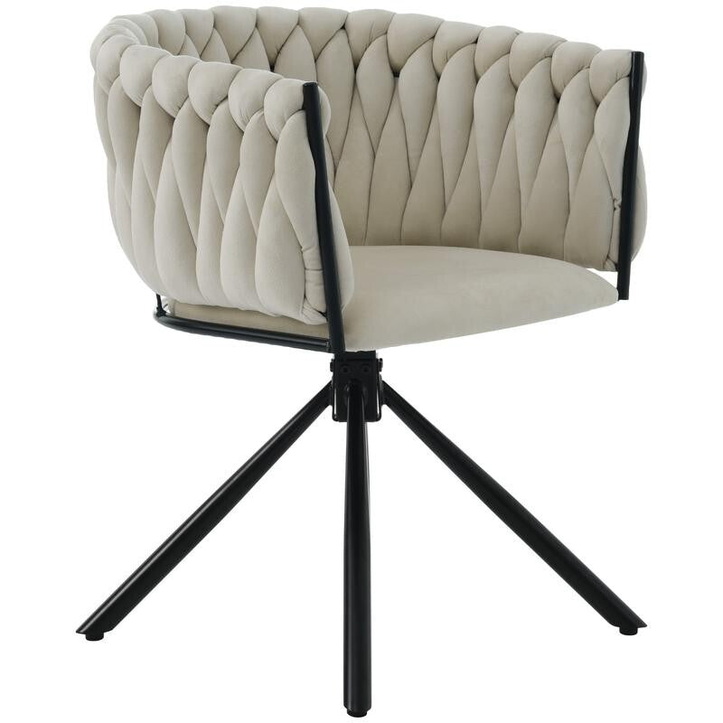 Set of 6 Swivel Velvet Dining Chairs – Modern, Comfy, Curved Back Support