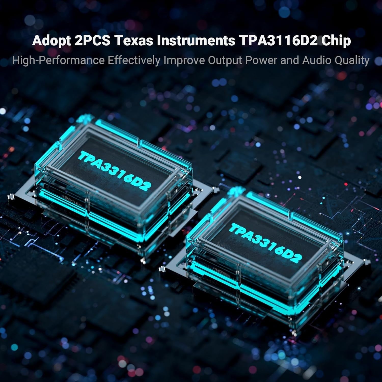 Bluetooth 5.0 Stereo Audio Amplifier 2.1 Channel HiFi Amp 200W Treble Control