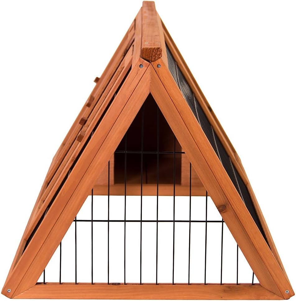 Large Outdoor Rabbit Run Hutch Triangle Wooden Guinea Pig Enclosure Secure