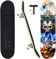 31 Inch Complete Skateboard Maple Wood Double Kick Sport Design