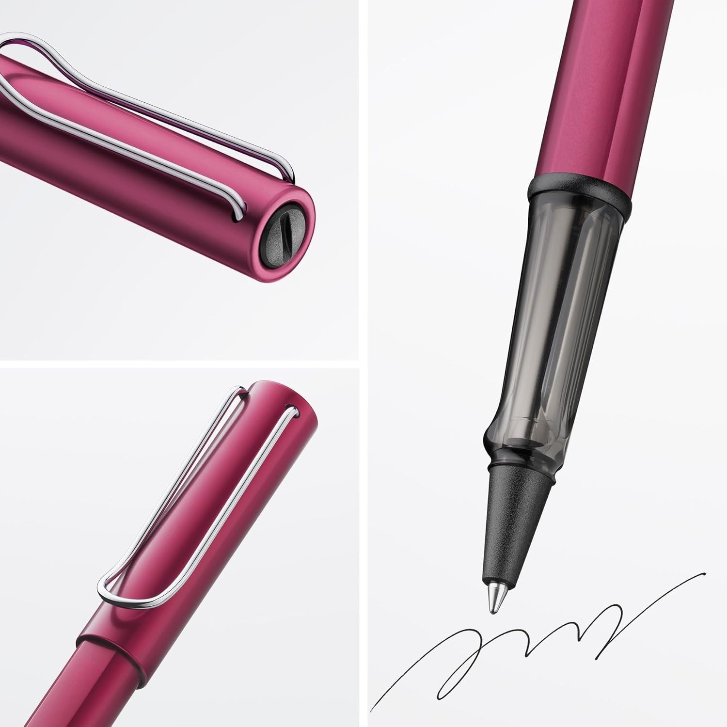 Purple Rollerball Pen Black Ink Ergonomic Lightweight Aluminum Gift