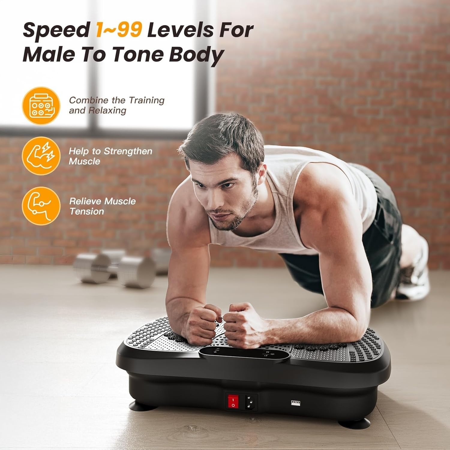 Ultra Slim Vibration Fitness Platform 99 Speeds Bluetooth Home
