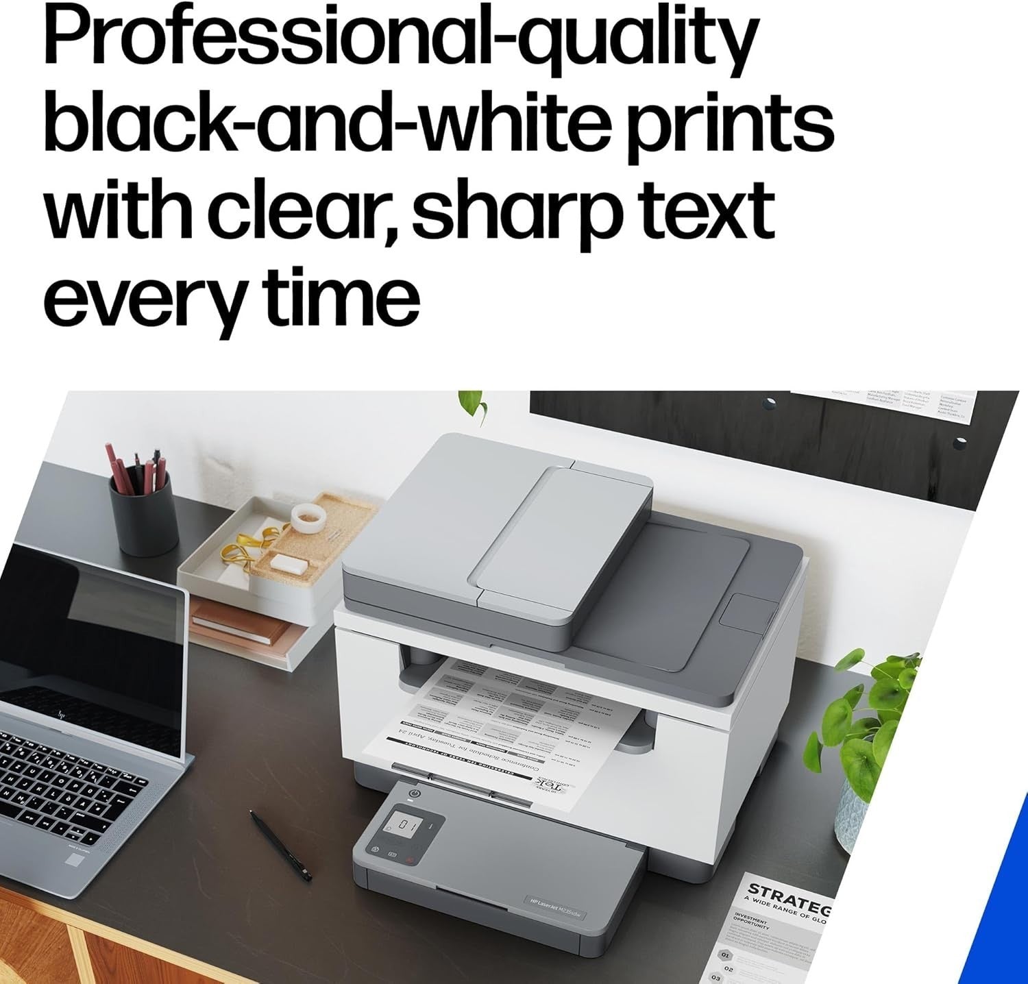 White A4 Mono Laser All In One Printer WiFi Duplex ADF 29ppm