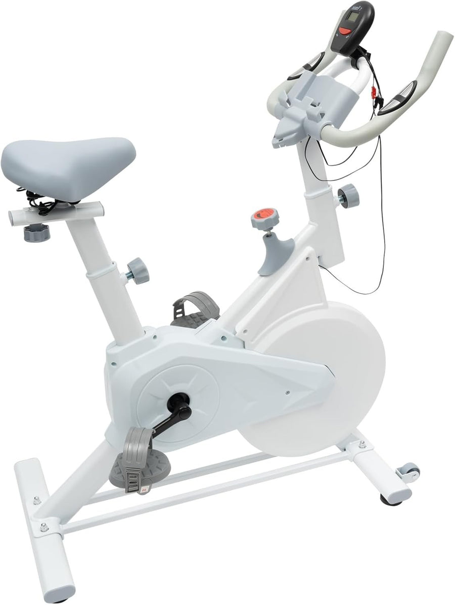 Quiet Indoor Exercise Bike w/ Adjustable Resistance, Safe Pedals & 176lb Cap