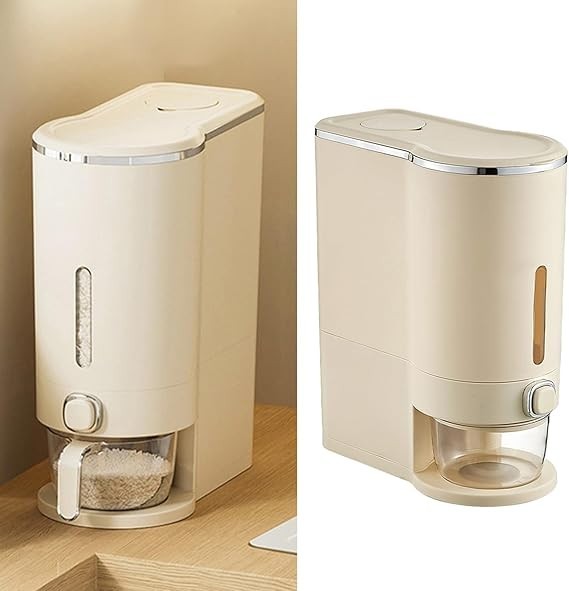 10KG Airtight Press Rice Storage Container with Window Grain Dispenser