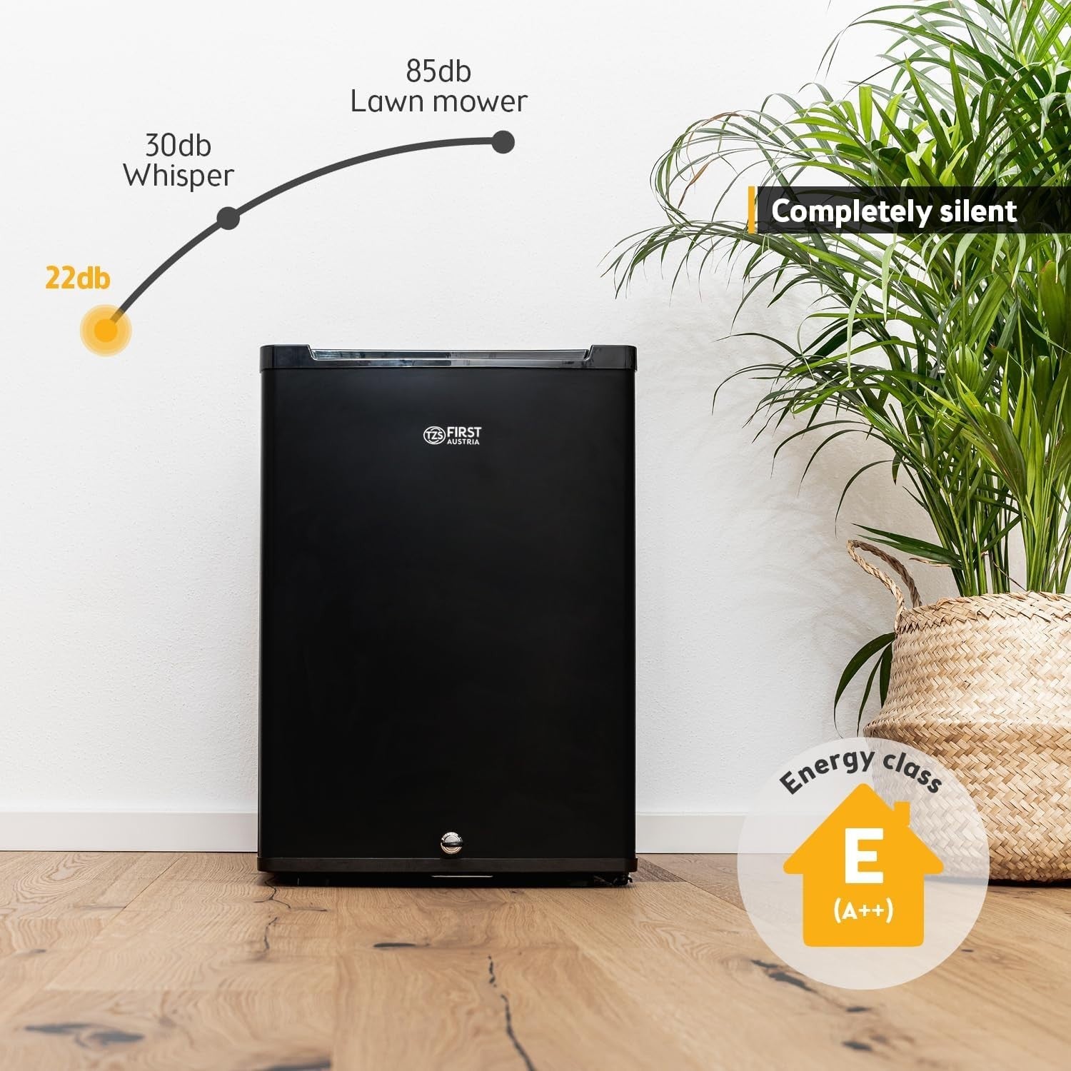 40L Mini Fridge Silent Lockable Compact LED Thermostat Freestanding