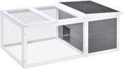 Wooden Rabbit Hutch 115cm Outdoor Pet Cage Run Roof