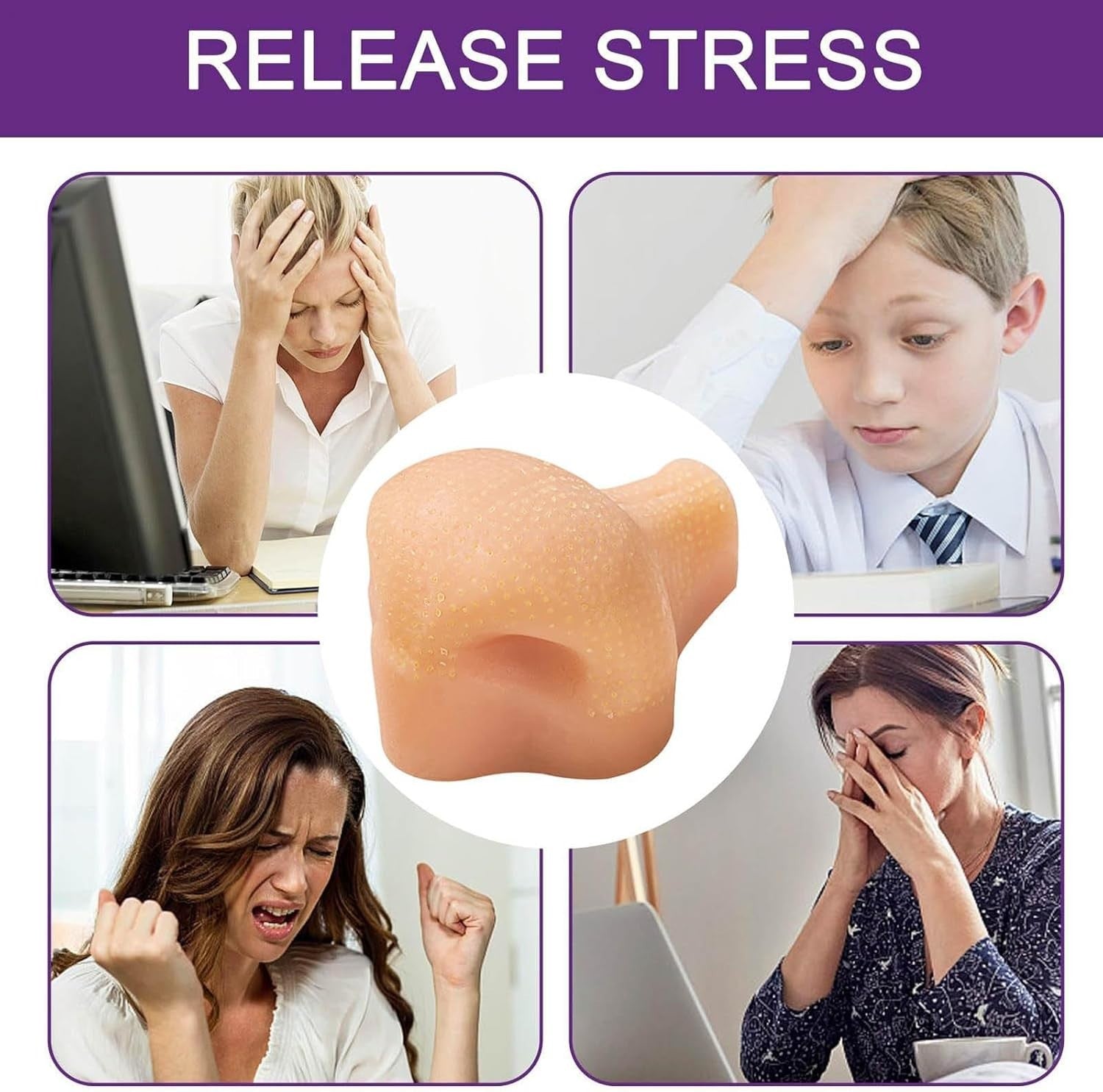 Reusable Nose Pimple Pop Fidget Toy Silicone Stress Relief 2PCS
