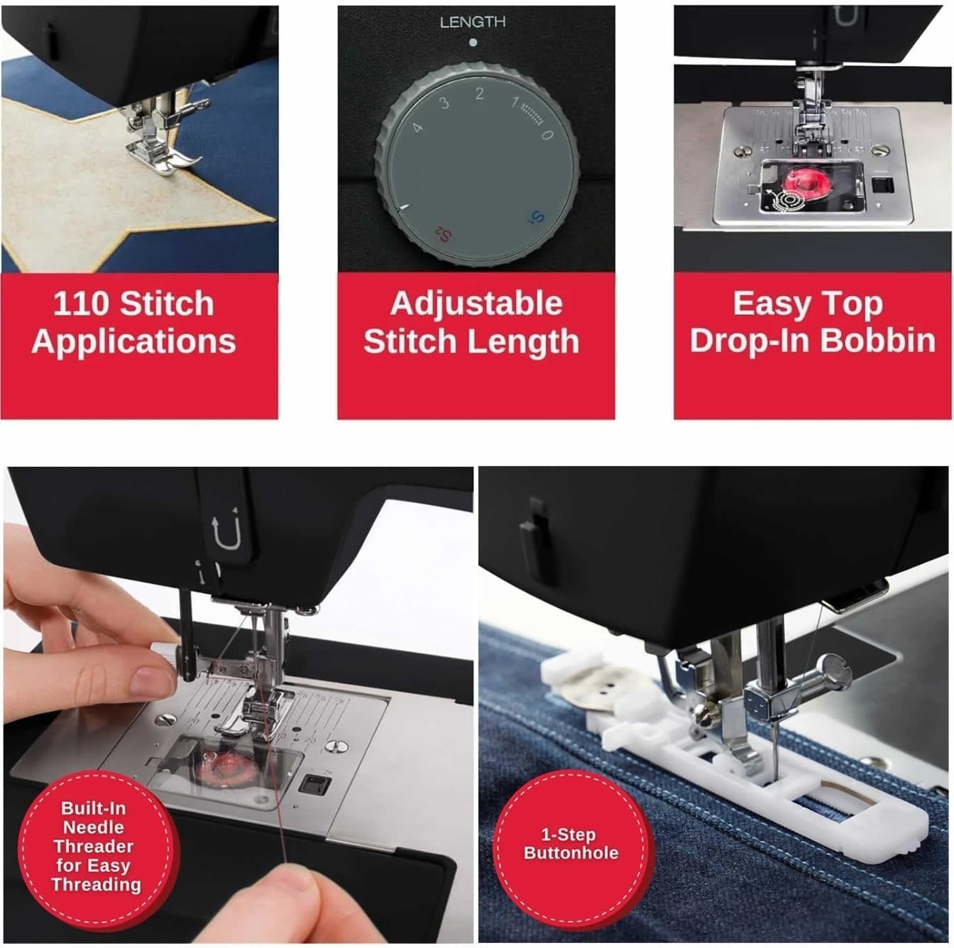 Heavy Duty Sewing Machine 32 Stitches Auto Threader 1100 SPM