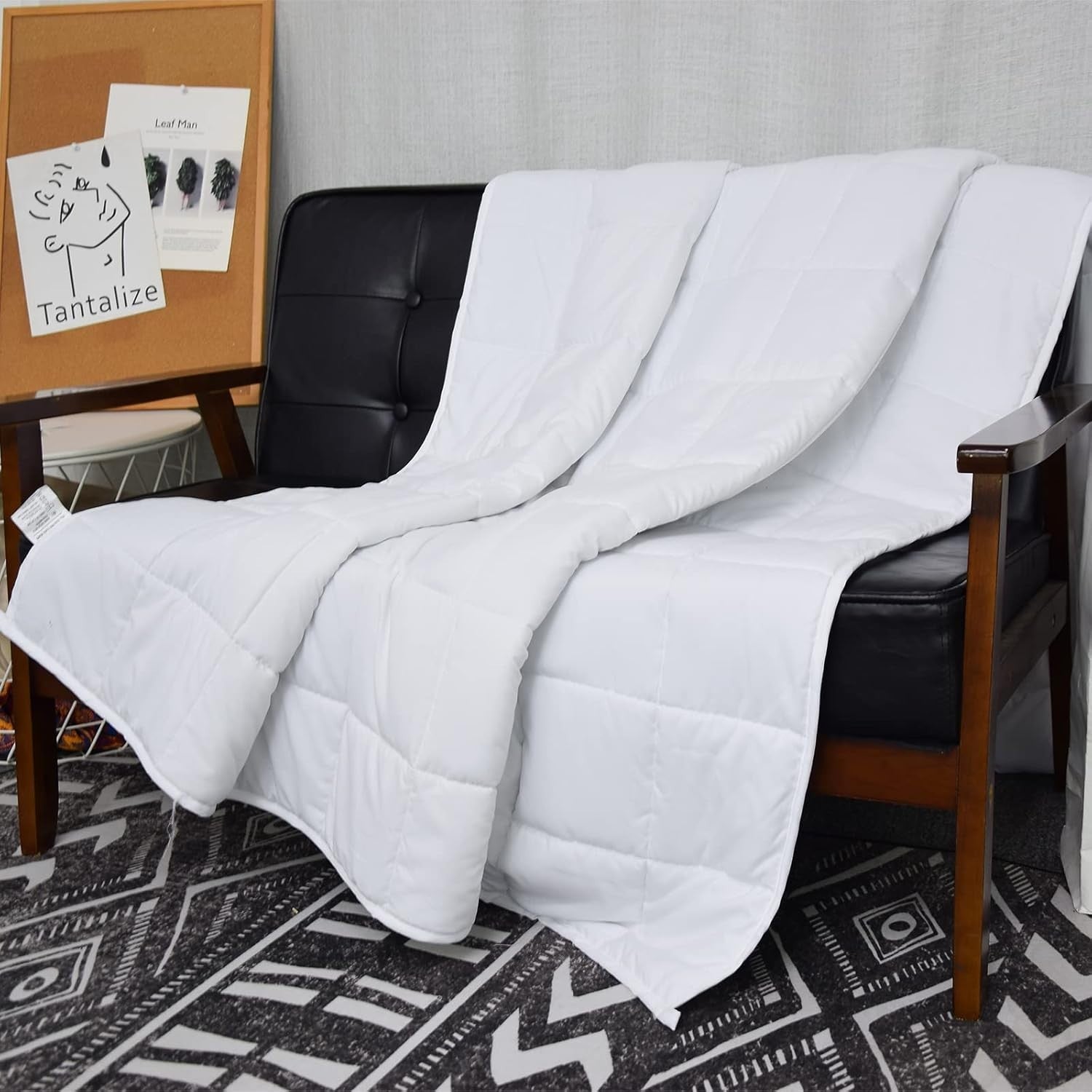 12lb Weighted Blanket Twin 48x72 White Cozy Sleep Comfort