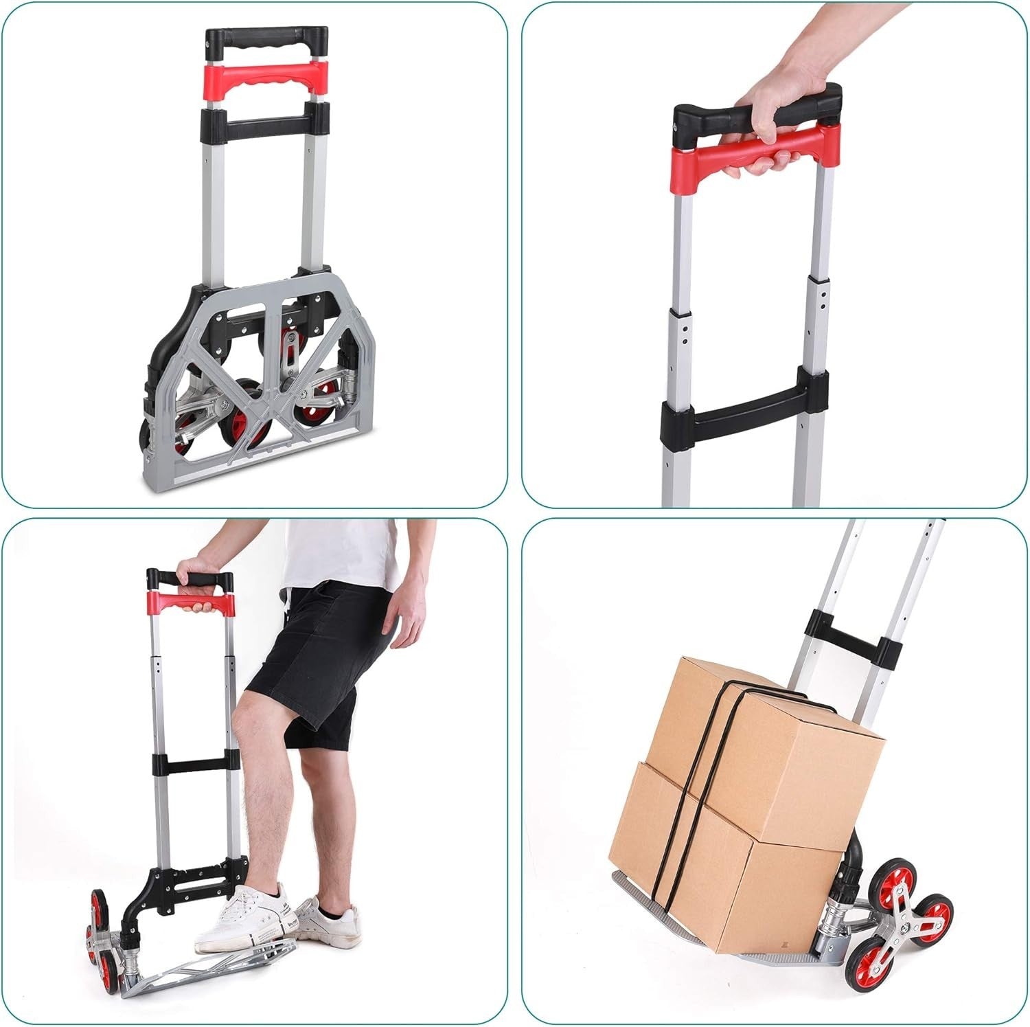 Lightweight Folding Stair Climbing Hand Trolley Aluminium Dolly 35kg