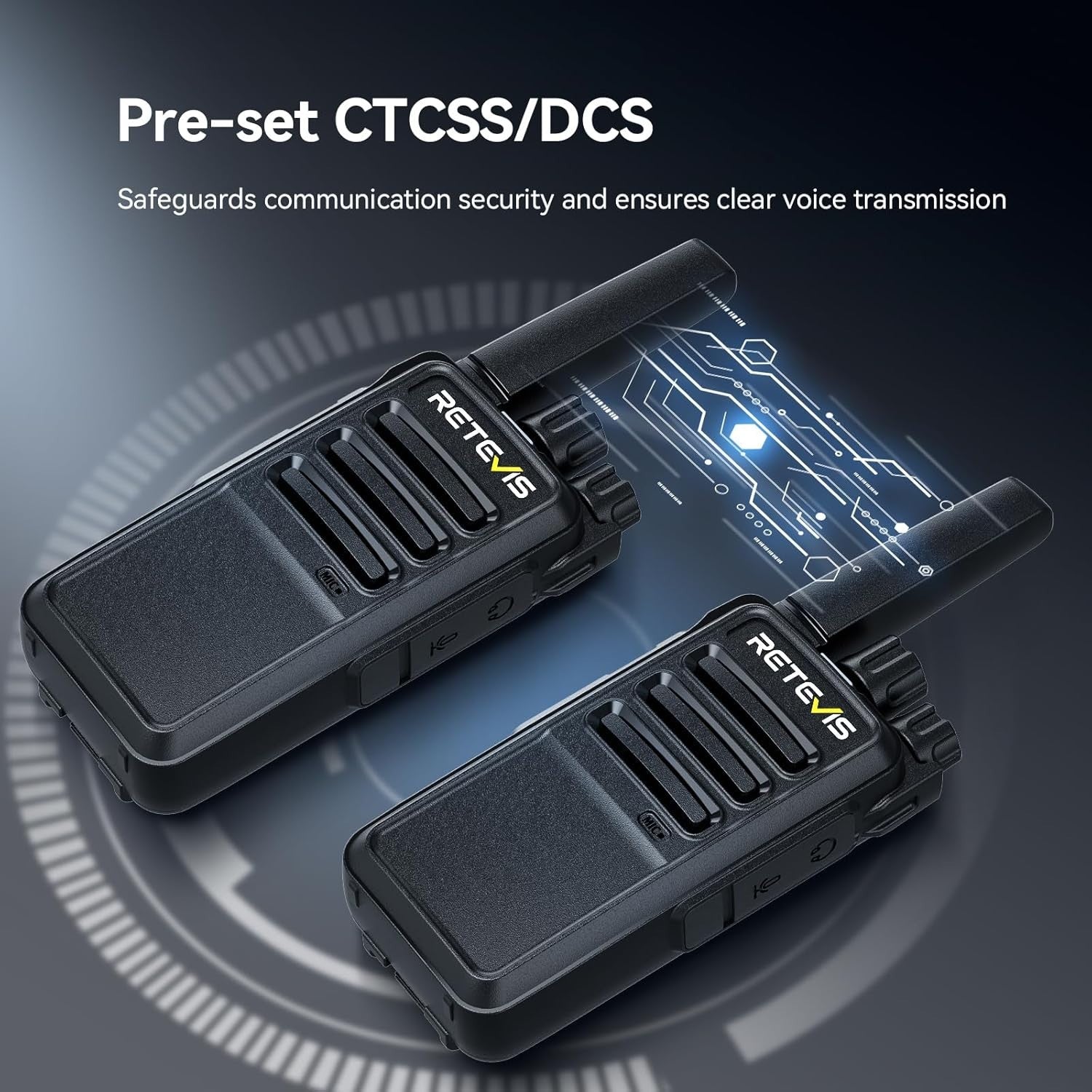 Professional Walkie Talkies 6 Pack Long Range 2 Way Radios w/ Earpieces