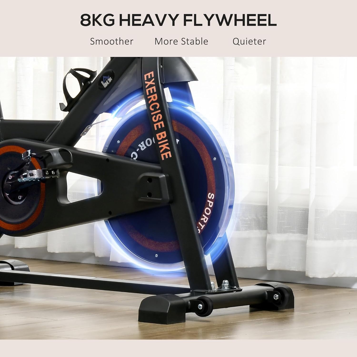 Upright Exercise Bike 8kg Flywheel Adjustable Resistance LCD Home Cycling