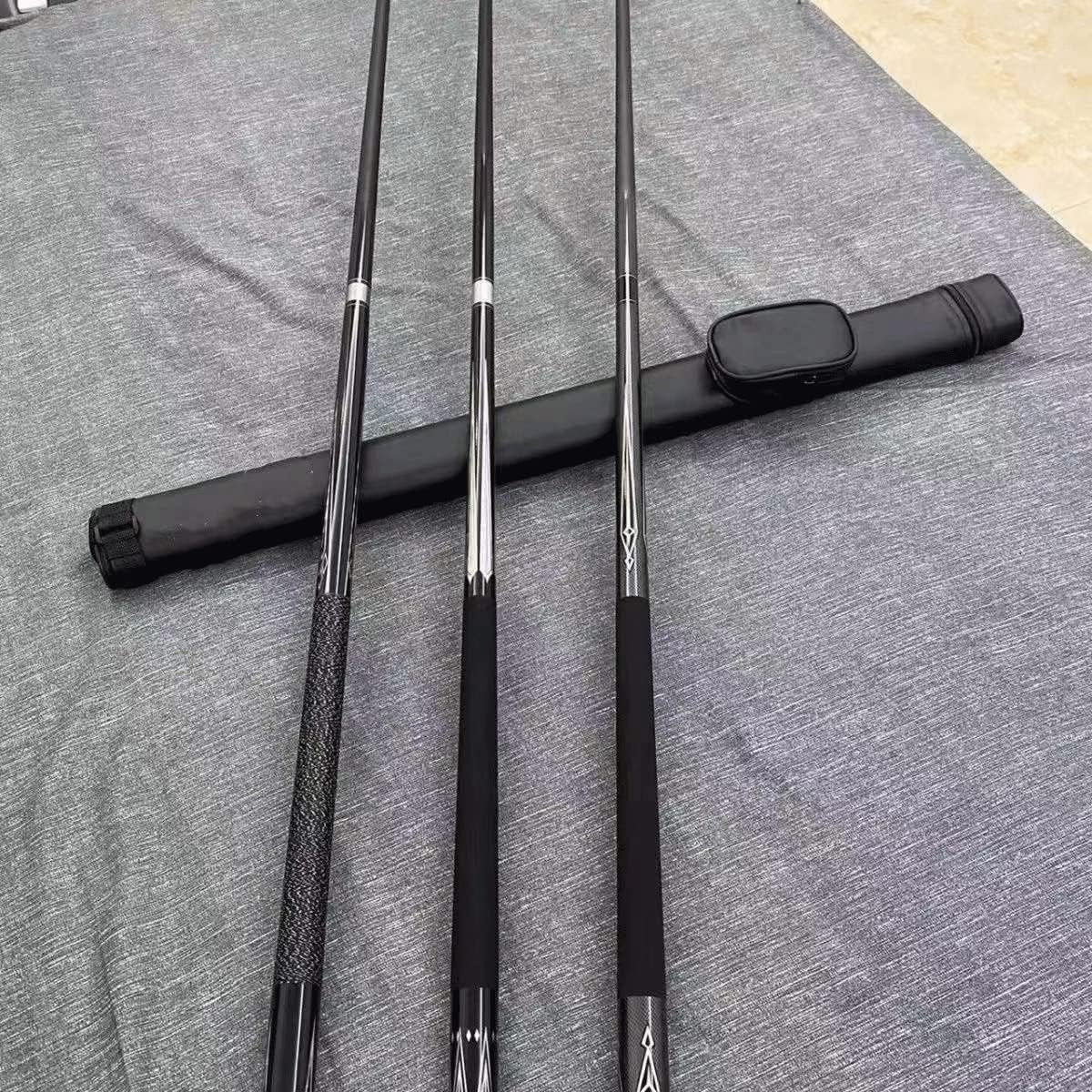 58in Carbon Maple Pool Cue 1/2 Joint 10mm Tip Pro Handmade