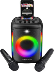 80W Karaoke Machine with 2 Wireless Mics Bluetooth Speaker