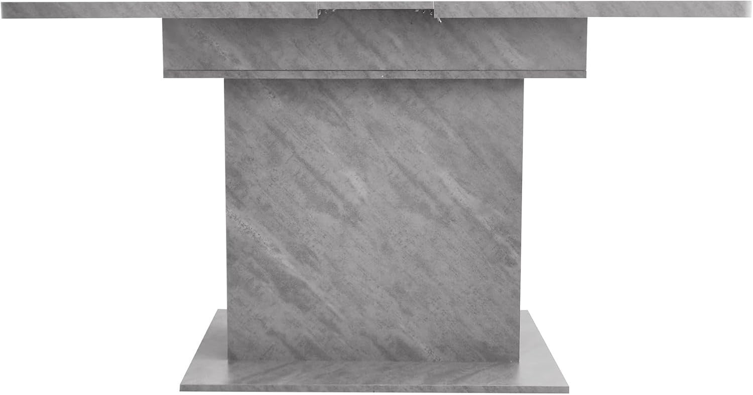 Extendable Grey Dining Table Storage Space-Saving Modern 130cm Desk