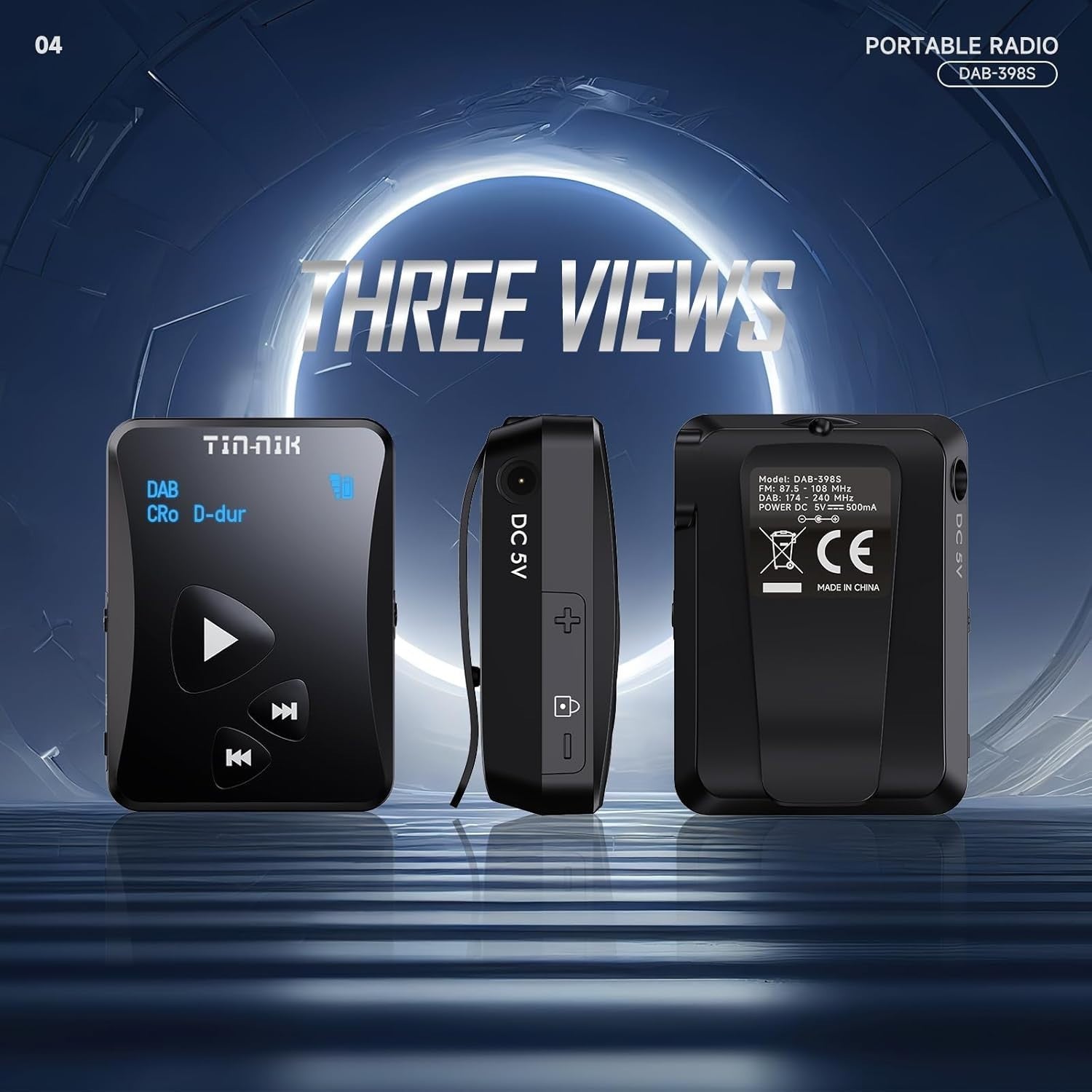 Portable DAB/DAB+ FM Radio Mini Pocket Radio Rechargeable Sports