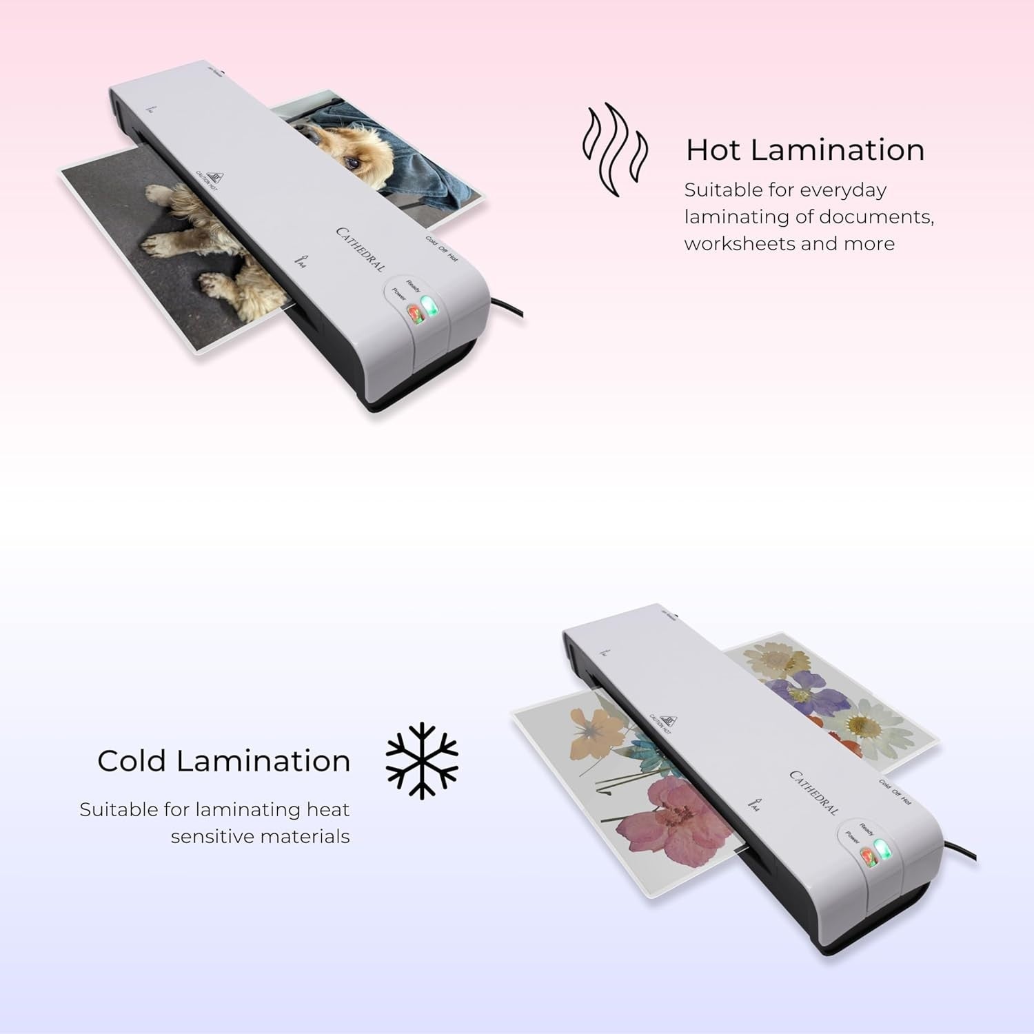 A4 Laminator Heavy Duty Fast Start Jam Release 250 Mic White