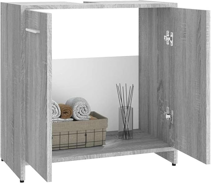 Bathroom Cabinet - Modern Grey Sonoma Engineered Wood Bathroom