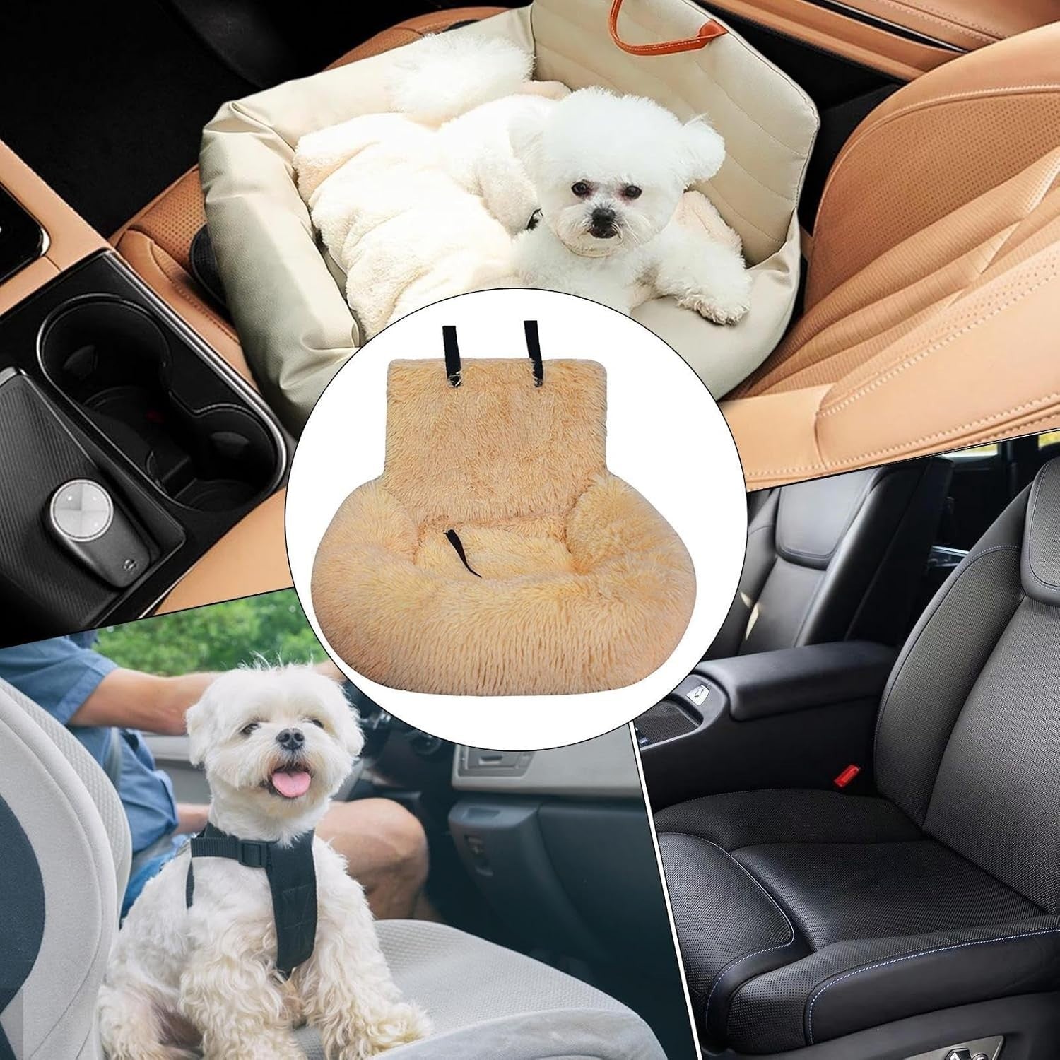 Large Console Dog Car Seat Pet Travel Bed Safety Carrier Washable