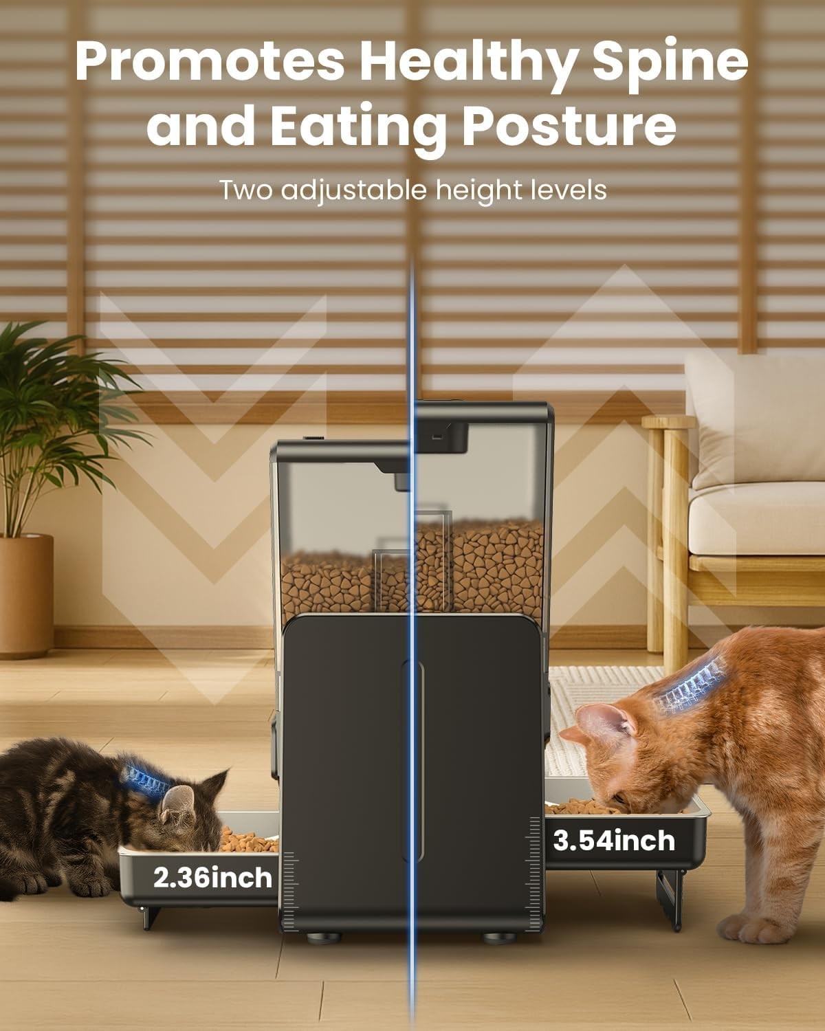 5G WiFi Automatic Cat Feeder for 2 Cats 5L Smart Dual Bowl Feeder