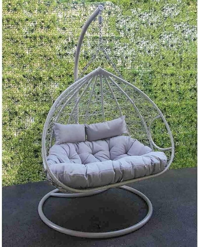 Luxury Hanging Egg Chair Outdoor Swing Seat with Cushions Patio Garden