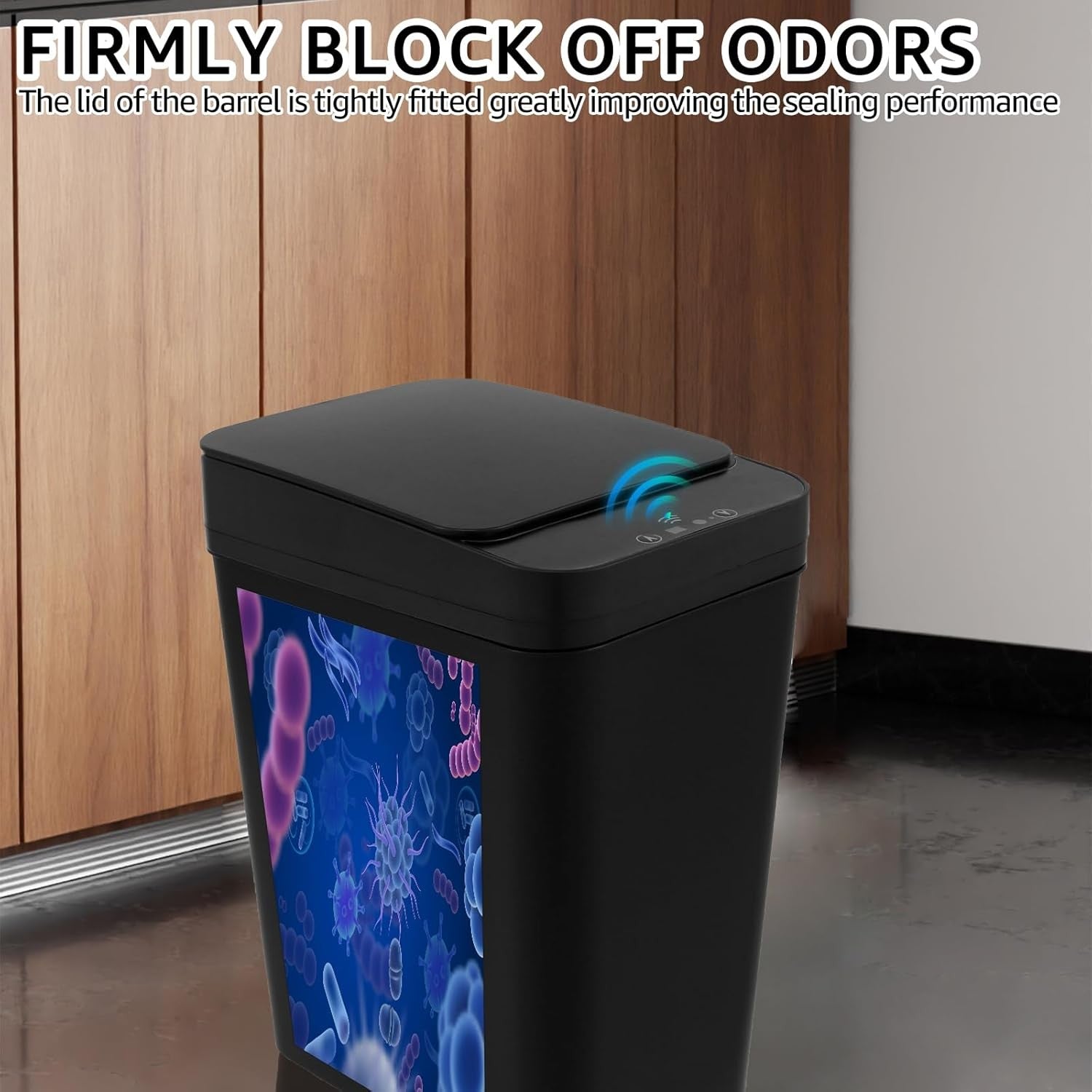 12L Smart Touchless Bathroom Kitchen Bin Motion Sensor Lid Black