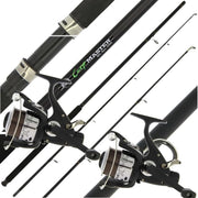 2x Carp Stalker Rod & Reel Set Fiberglass 8ft Fishing Tackle Kit NGT