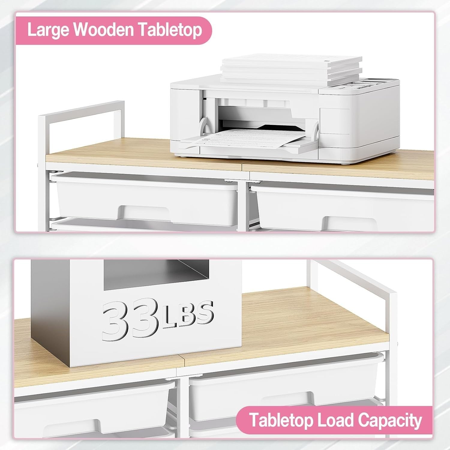 12 Drawer Rolling Storage Cart Makeup Craft Organizer Trolley Pink
