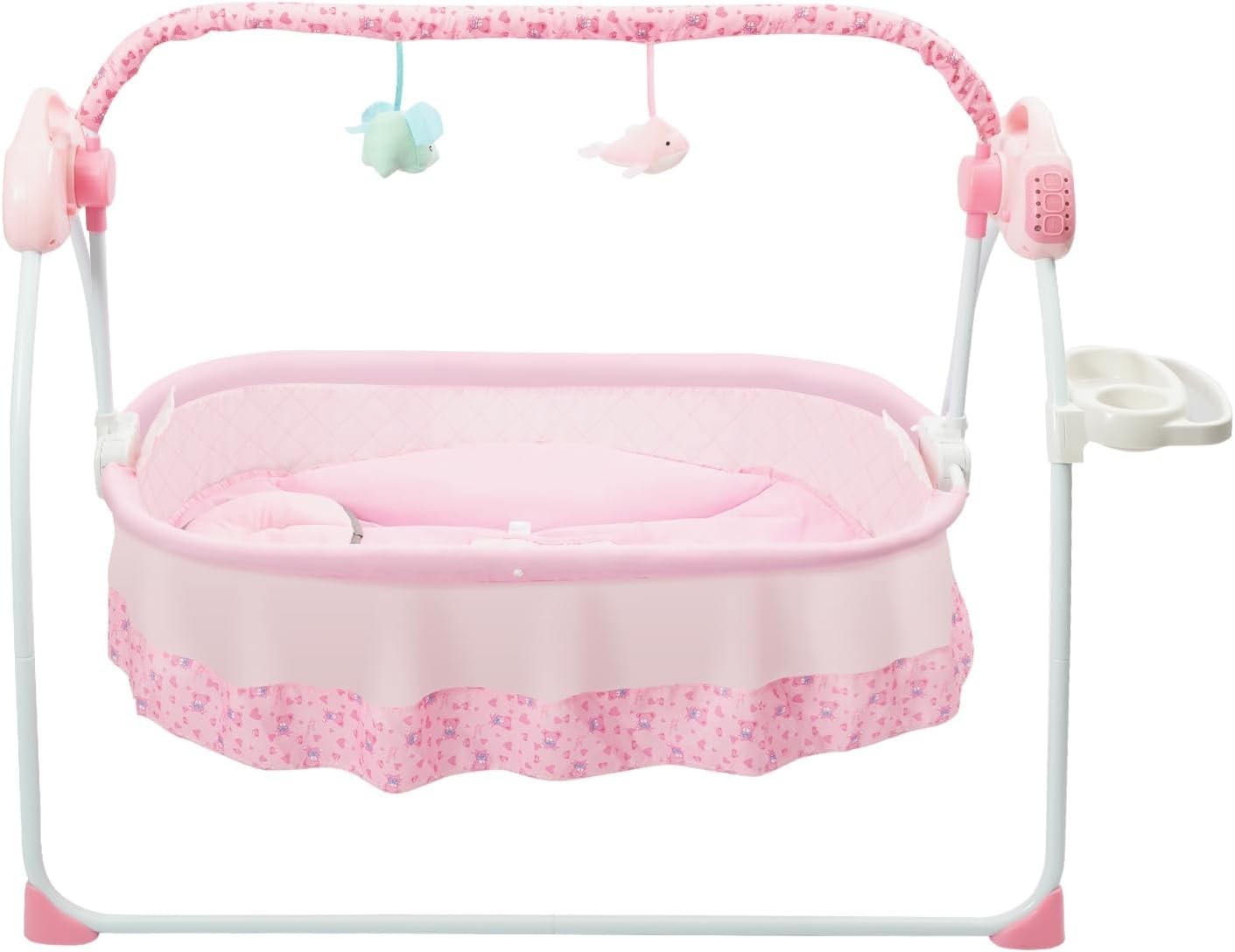 Electric Baby Crib Bassinet 5 Speed Auto Rocking Cot with Music & Bluetooth