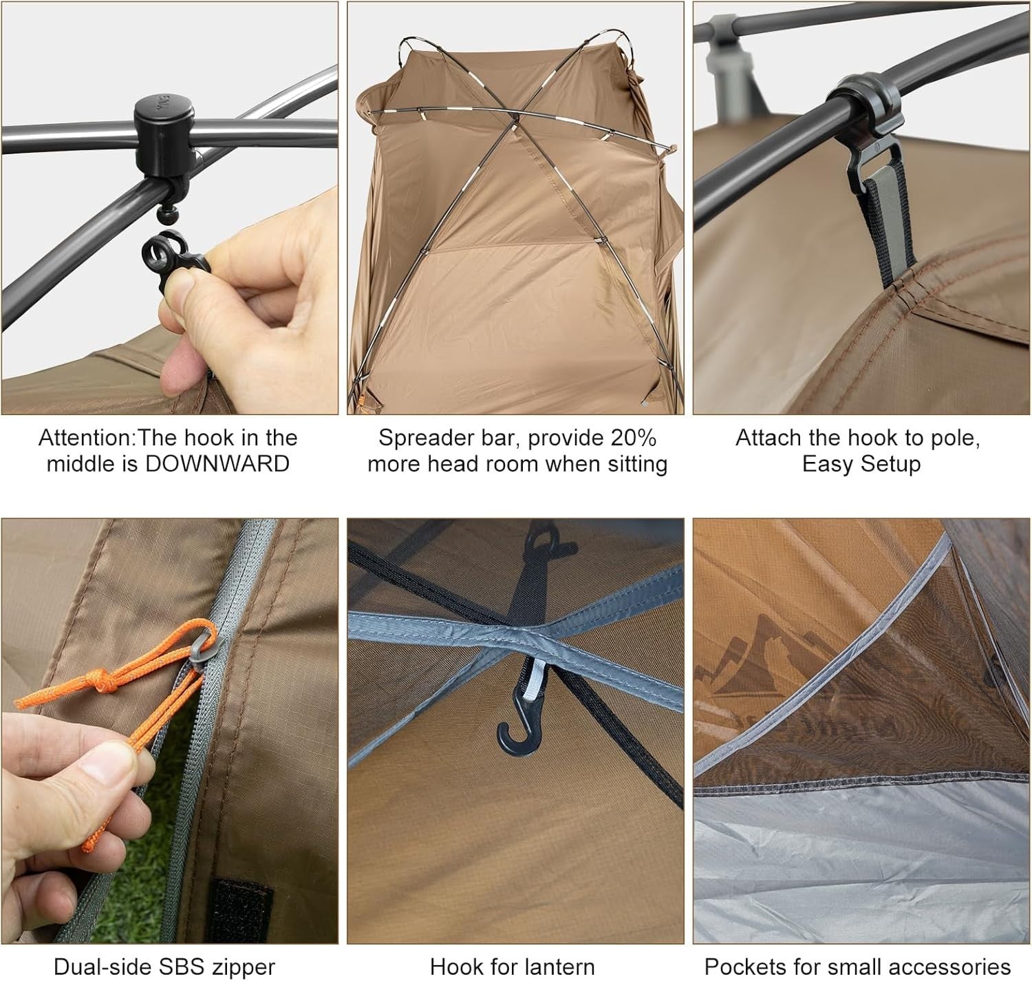 Lightweight Waterproof 2-Person Camping Tent Easy Setup for Backpacking