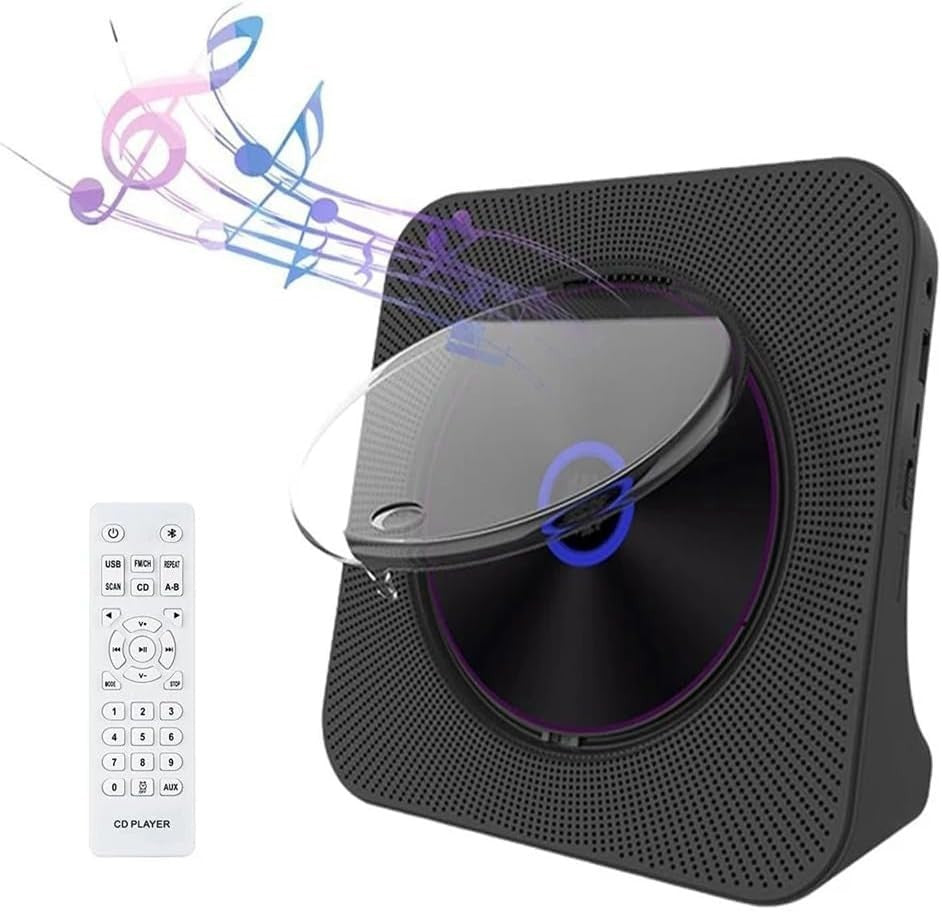 Portable Bluetooth CD Player HiFi Speakers FM Radio USB AUX Remote