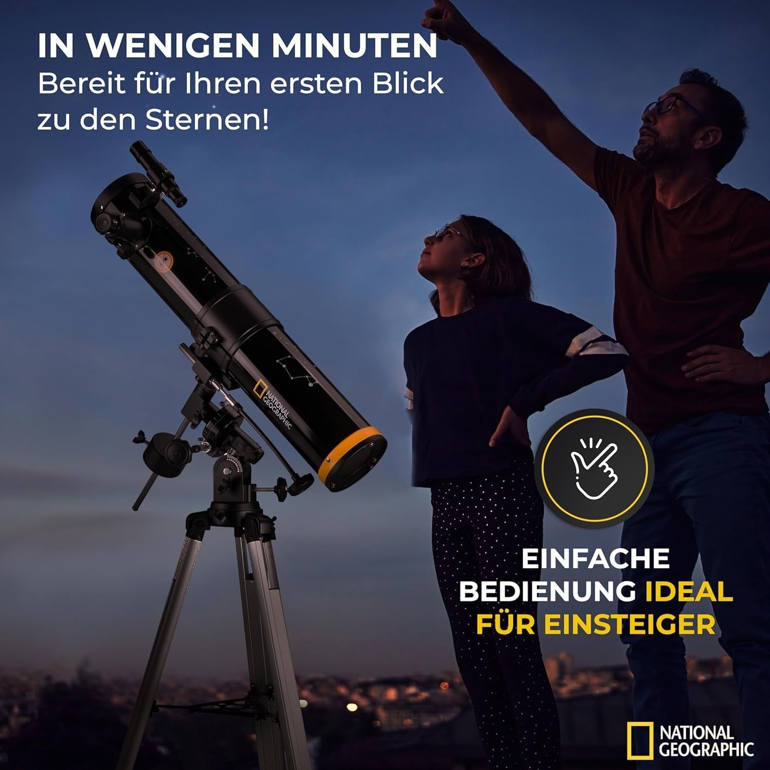Beginner Reflector Telescope 76mm 23X-262X Astronomy Kit EQ Mount Tripod