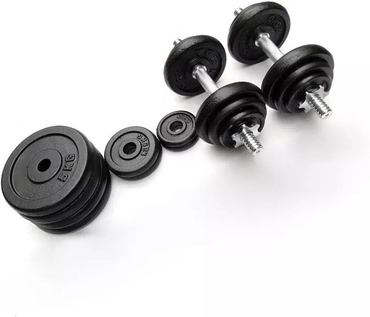 20kg Cast Iron Adjustable Dumbbell Set Non Slip Home Gym Strength Weights