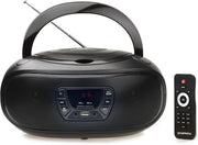Portable Boombox CD Player FM Radio USB AUX Stereo Speakers Black