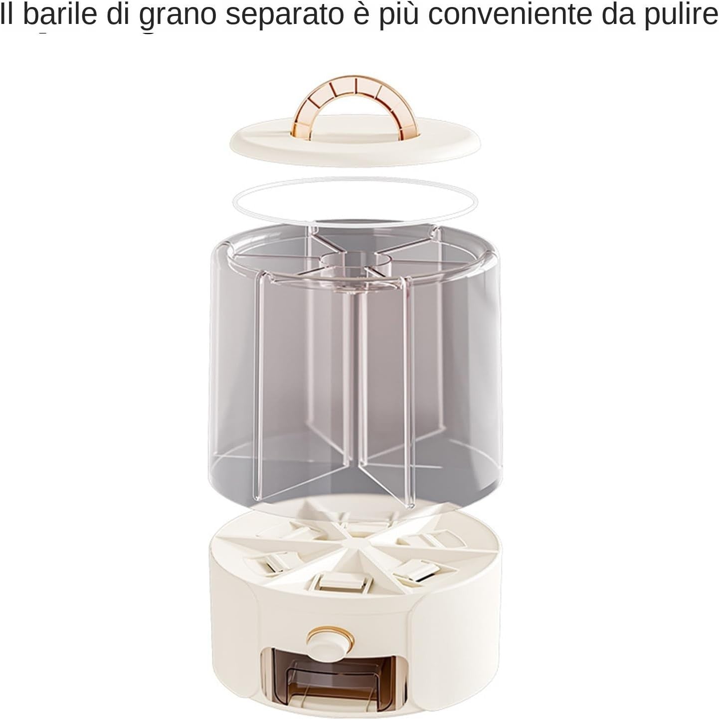 Rotating Rice Dispenser Airtight Food Grade Grain Storage Bin
