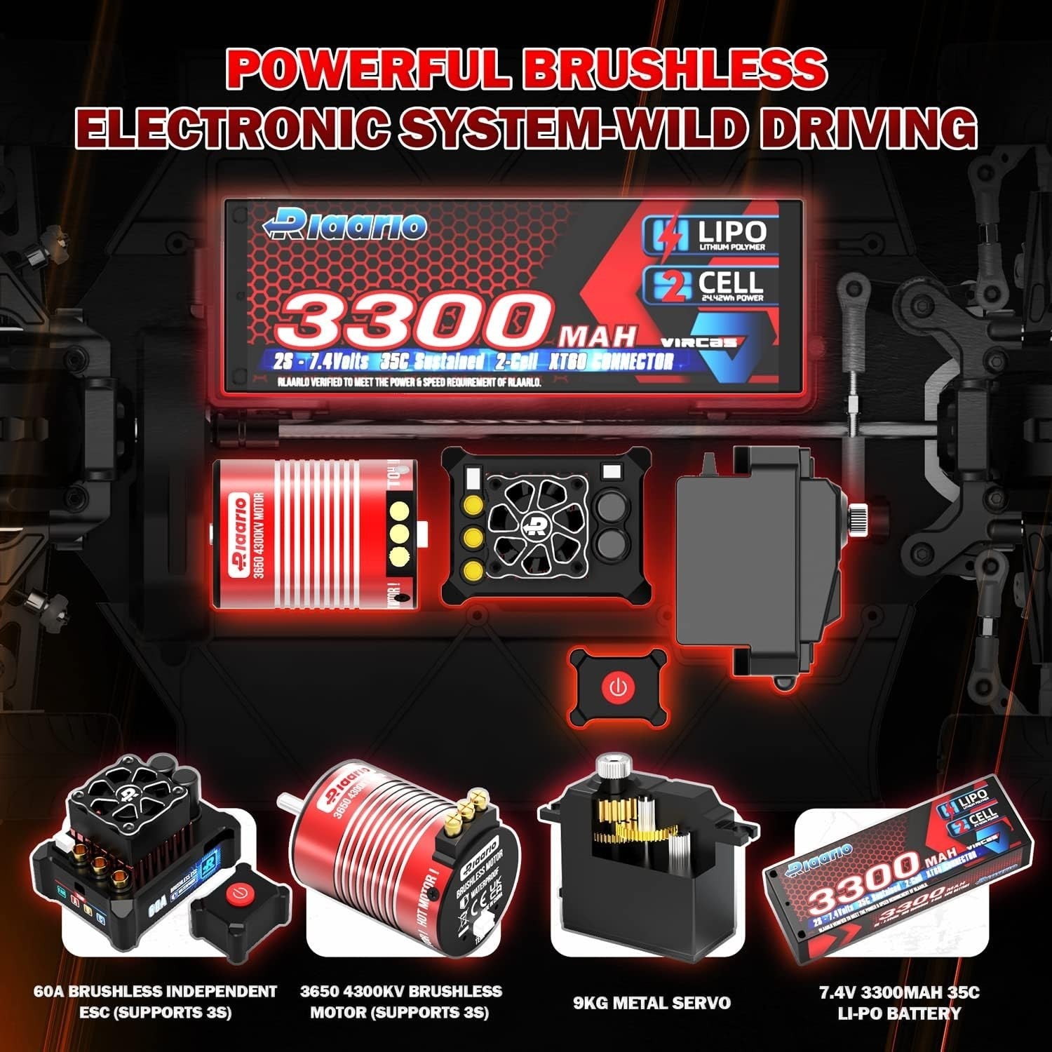 Brushless RC Car 1:10 4WD 120KM/H Fast Remote Control Car for Adults Racing