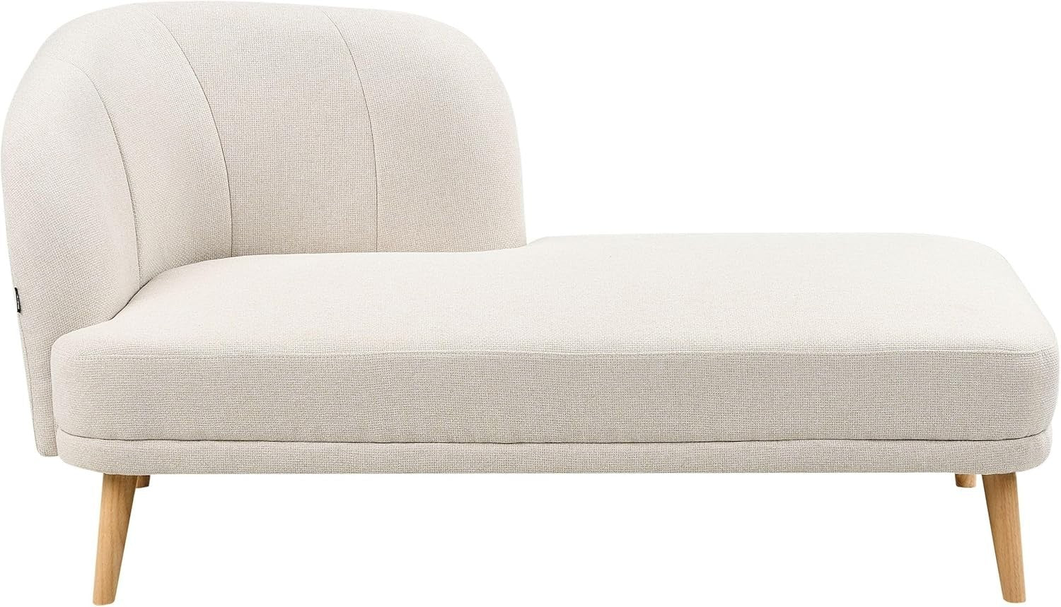 Traditional Left Hand Chaise Lounge Beige Fabric Sofa Seat for Living Room