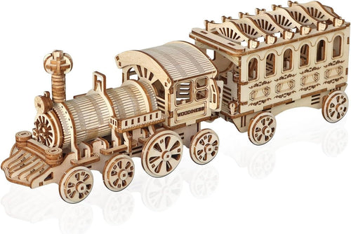 Wooden Steam Train 3D Puzzle Kit – DIY Model, Perfect Gift for Adults & Kids