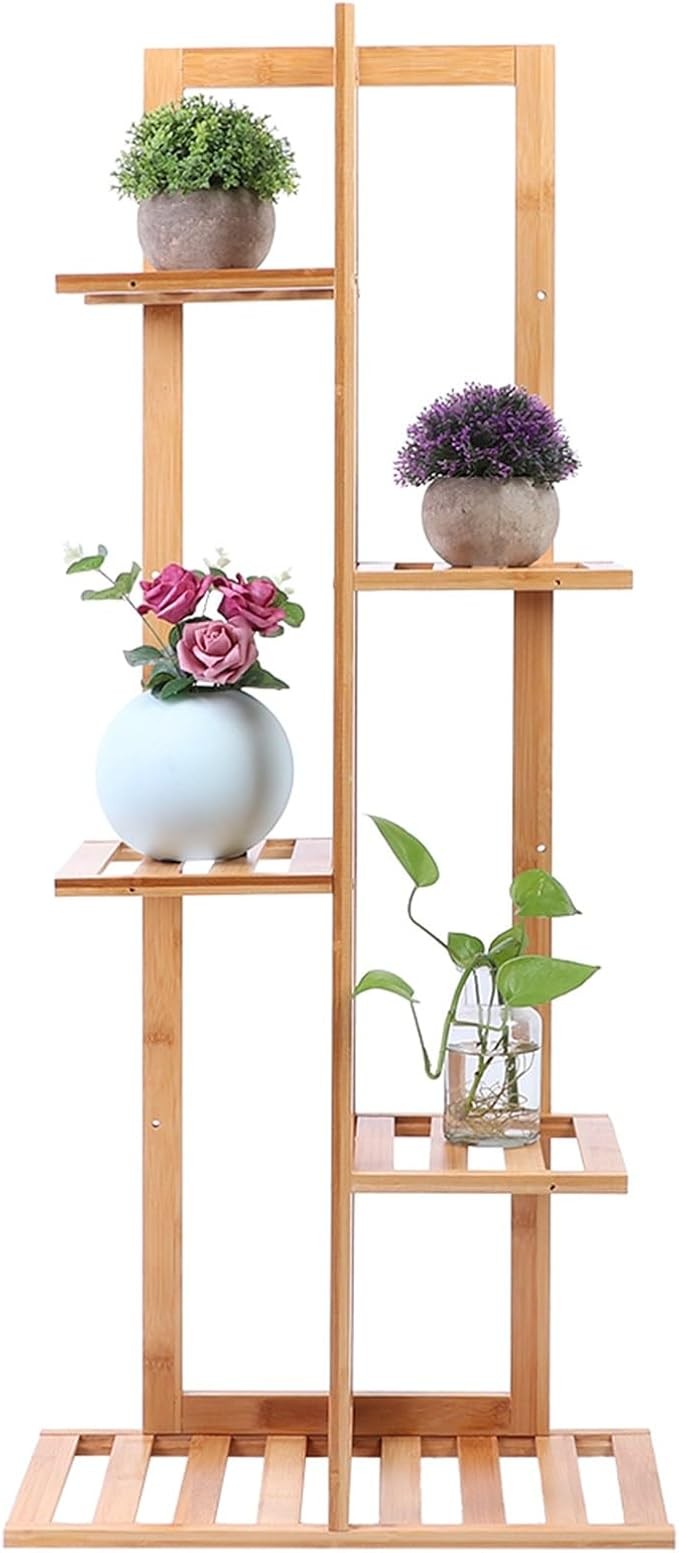 Bamboo Plant Stand Ladder Shelf Indoor Outdoor Flower Pot Display Rack