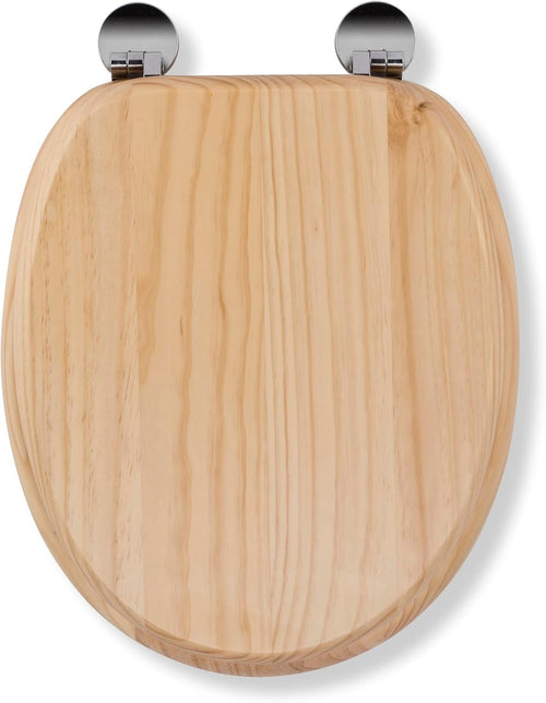 Blonded Pine Wooden Toilet Seat Flexi-Fix Adjustable Hinges Antibacterial